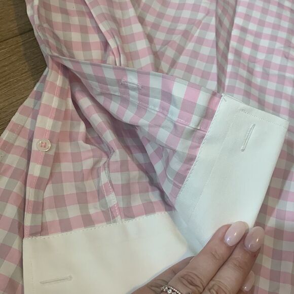 J.Hilburn Custom Made Pink Checkered Shirt - Picture 3 of 6
